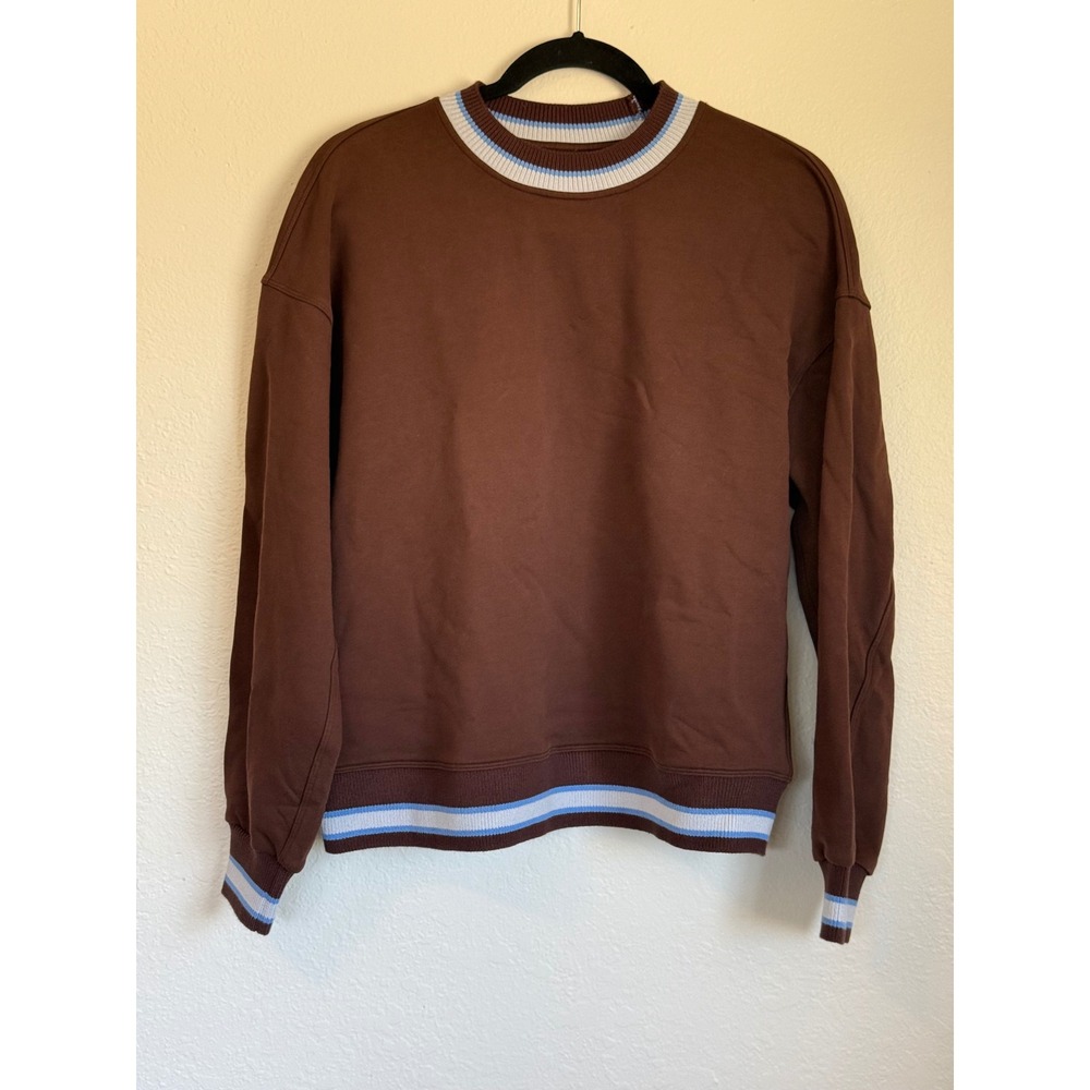 Lululemon Perfectly Oversized Ringer Crew Lava Cake Pool Party Brown Sweatshirt